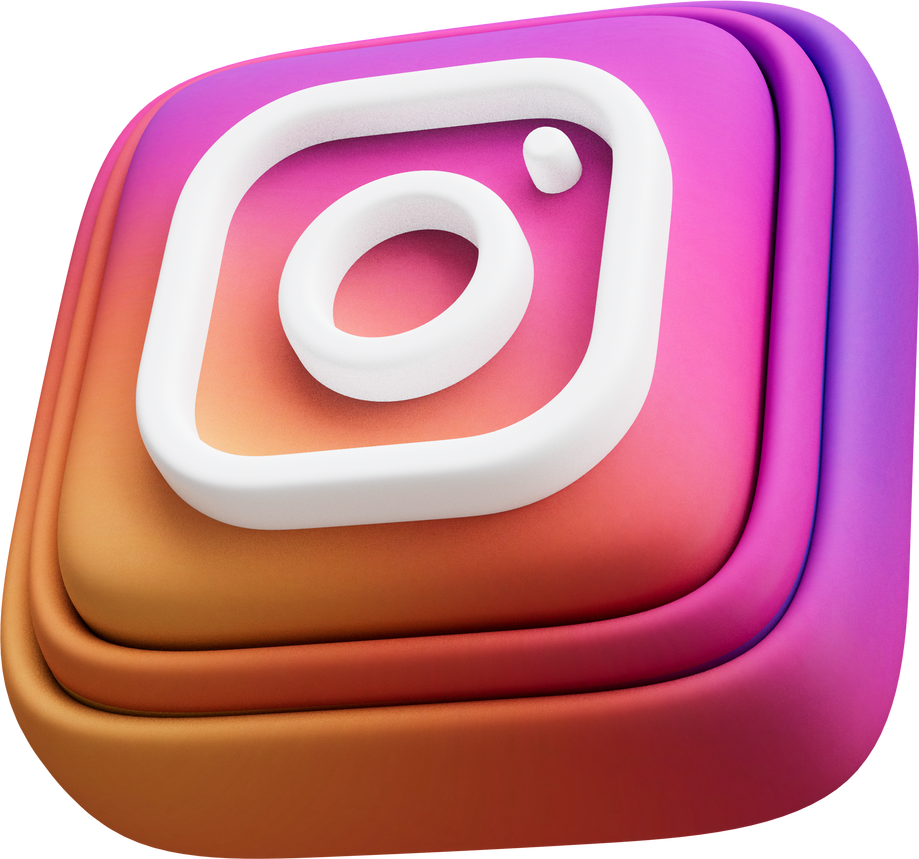 Instagram logo 3d render Cutout
